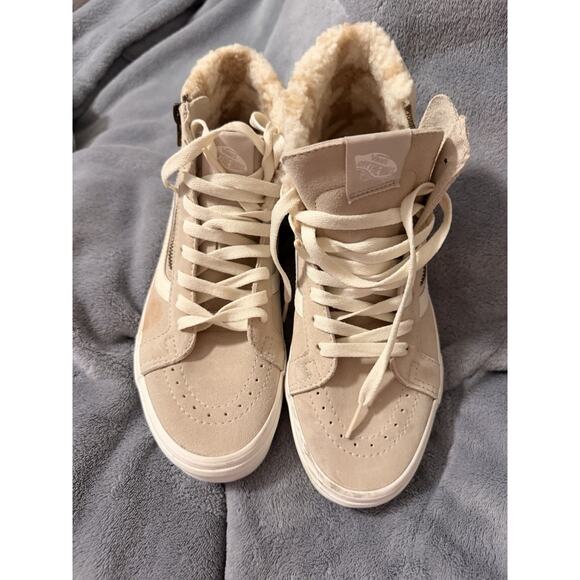 Vans Sk8-Hi Cozy Hug Lined Biscotti Beige shoes Size Men’s 7.5 / Women’s 9 - Picture 3 of 7